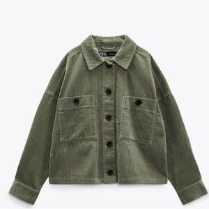 Zara Olive Green Corduroy Jacket